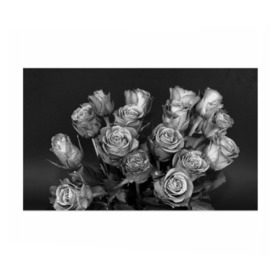 Бумага для упаковки 3D с принтом Черно-белые розы , пластик и полированная сталь | круглая форма, металлическое крепление в виде кольца | букет | цветы