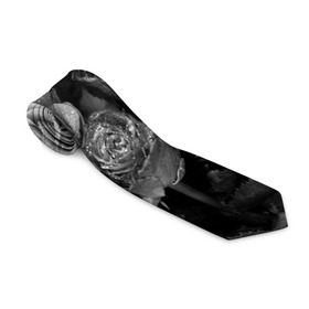 Галстук 3D с принтом Черно-белые розы , 100% полиэстер | Длина 148 см; Плотность 150-180 г/м2 | букет | цветы