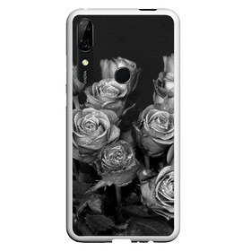 Чехол для Honor P Smart Z с принтом Черно-белые розы , Силикон | Область печати: задняя сторона чехла, без боковых панелей | букет | цветы