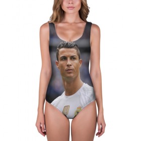 Купальник-боди 3D с принтом Cristiano Ronaldo , 82% полиэстер, 18% эластан | Круглая горловина, круглый вырез на спине | криштиану роналду | реал мадрид