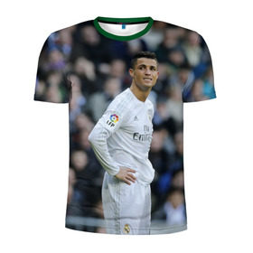 Мужская футболка 3D спортивная с принтом Cristiano Ronaldo , 100% полиэстер с улучшенными характеристиками | приталенный силуэт, круглая горловина, широкие плечи, сужается к линии бедра | криштиану роналду | реал мадрид
