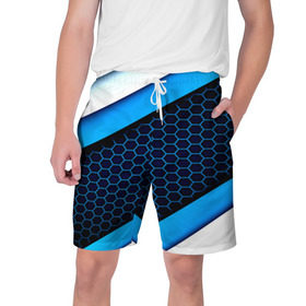 Мужские шорты 3D с принтом CS GO ,  полиэстер 100% | прямой крой, два кармана без застежек по бокам. Мягкая трикотажная резинка на поясе, внутри которой широкие завязки. Длина чуть выше колен | Тематика изображения на принте: геометрия | синий