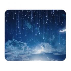 Коврик прямоугольный с принтом Ночное небо и звёзда , натуральный каучук | размер 230 х 185 мм; запечатка лицевой стороны | звёзды | небо | ночной | облака | синий