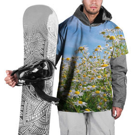 Накидка на куртку 3D с принтом Ромашковый рай , 100% полиэстер |  | лепестки | небо | прикольные картинки | ромашки | солнце | цветочки | цветы