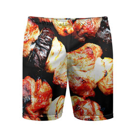 Мужские шорты 3D спортивные с принтом Шашлыки ,  |  | лето | мясо | шампур