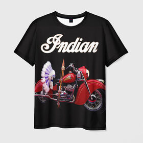 Мужская футболка 3D с принтом Indian 5 , 100% полиэфир | прямой крой, круглый вырез горловины, длина до линии бедер | Тематика изображения на принте: indian