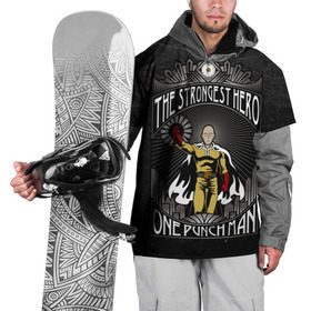 Накидка на куртку 3D с принтом One Punch Man , 100% полиэстер |  | one punch man | saitama | ванпанчмен | сайтама