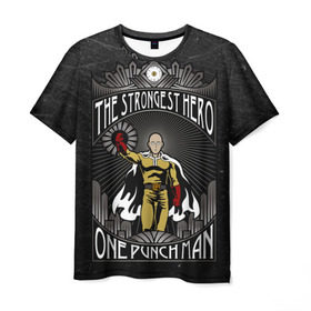 Мужская футболка 3D с принтом One Punch Man , 100% полиэфир | прямой крой, круглый вырез горловины, длина до линии бедер | one punch man | saitama | ванпанчмен | сайтама