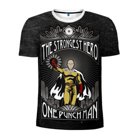 Мужская футболка 3D спортивная с принтом One Punch Man , 100% полиэстер с улучшенными характеристиками | приталенный силуэт, круглая горловина, широкие плечи, сужается к линии бедра | one punch man | saitama | ванпанчмен | сайтама