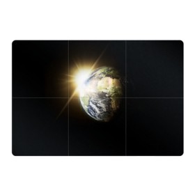 Магнитный плакат 3Х2 с принтом Восход солнца , Полимерный материал с магнитным слоем | 6 деталей размером 9*9 см | Тематика изображения на принте: звёзды | космическое пространство | космос | планета | солнце