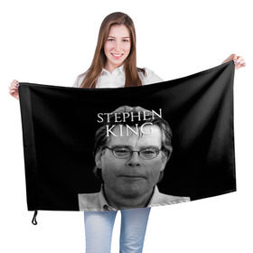 Флаг 3D с принтом Стивен Кинг - Король ужасов , 100% полиэстер | плотность ткани — 95 г/м2, размер — 67 х 109 см. Принт наносится с одной стороны | король ужасов | писатель | триллер | ужасы