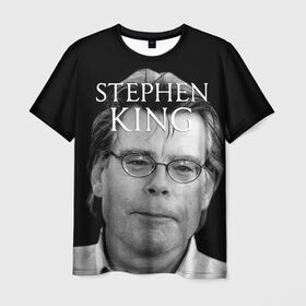 Мужская футболка 3D с принтом Стивен Кинг - Король ужасов , 100% полиэфир | прямой крой, круглый вырез горловины, длина до линии бедер | король ужасов | писатель | триллер | ужасы