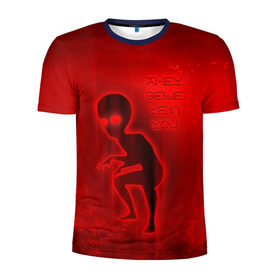 Мужская футболка 3D спортивная с принтом They belive in you , 100% полиэстер с улучшенными характеристиками | приталенный силуэт, круглая горловина, широкие плечи, сужается к линии бедра | инопланетяне | инопланетянин | красный | марс | марсианин | нло
