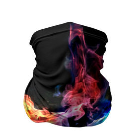 Бандана-труба 3D с принтом Битва огней , 100% полиэстер, ткань с особыми свойствами — Activecool | плотность 150‒180 г/м2; хорошо тянется, но сохраняет форму | Тематика изображения на принте: красный | огонь | синий