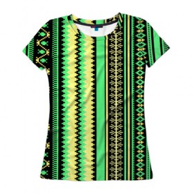 Женская футболка 3D с принтом Этнический , 100% полиэфир ( синтетическое хлопкоподобное полотно) | прямой крой, круглый вырез горловины, длина до линии бедер | 
