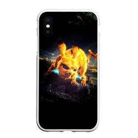 Чехол для iPhone XS Max матовый с принтом Пикачу , Силикон | Область печати: задняя сторона чехла, без боковых панелей | ash | pokemon | пикачу | покебол | покемон | эш