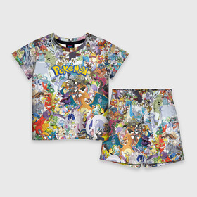 Детский костюм с шортами 3D с принтом Покемоны ,  |  | ash ketchum | pokemon | пикачу | покебол | покемон | эш