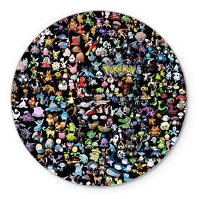 Коврик круглый с принтом Покемоны , резина и полиэстер | круглая форма, изображение наносится на всю лицевую часть | ash ketchum | pokemon | пикачу | покебол | покемон | эш