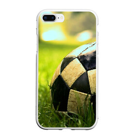 Чехол для iPhone 7Plus/8 Plus матовый с принтом Футбол , Силикон | Область печати: задняя сторона чехла, без боковых панелей | стадион | футбольное поле | футбольный мяч