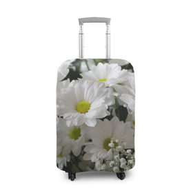 Чехол для чемодана 3D с принтом Белоснежное цветение , 86% полиэфир, 14% спандекс | двустороннее нанесение принта, прорези для ручек и колес | ландыши | лепестки | прикольные картинки | ромашки | цветочки | цветы