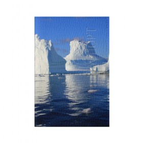Обложка для паспорта матовая кожа с принтом Айсберг , натуральная матовая кожа | размер 19,3 х 13,7 см; прозрачные пластиковые крепления | айсберг | антаркида | арктика | вода | лёд | океан | отражение | север | солнце | холод