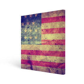 Холст квадратный с принтом Америка , 100% ПВХ |  | grunge | америка | сша | флаг
