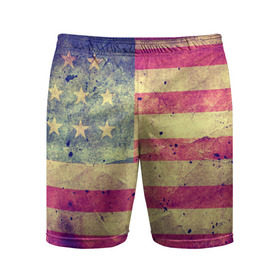 Мужские шорты 3D спортивные с принтом Америка ,  |  | Тематика изображения на принте: grunge | америка | сша | флаг