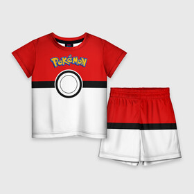 Детский костюм с шортами 3D с принтом Покеболл 3 ,  |  | pokemon | pokemon go | покемон | покемон го