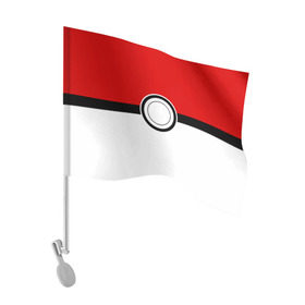 Флаг для автомобиля с принтом Покеболл 4 , 100% полиэстер | Размер: 30*21 см | pokemon | pokemon go | покемон | покемон го