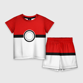 Детский костюм с шортами 3D с принтом Покеболл 4 ,  |  | pokemon | pokemon go | покемон | покемон го