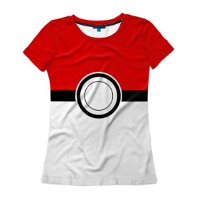 Женская футболка 3D с принтом Покеболл 4 , 100% полиэфир ( синтетическое хлопкоподобное полотно) | прямой крой, круглый вырез горловины, длина до линии бедер | pokemon | pokemon go | покемон | покемон го