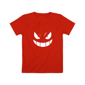 Детская футболка хлопок с принтом Призрачный Покемон Gengar , 100% хлопок | круглый вырез горловины, полуприлегающий силуэт, длина до линии бедер | 