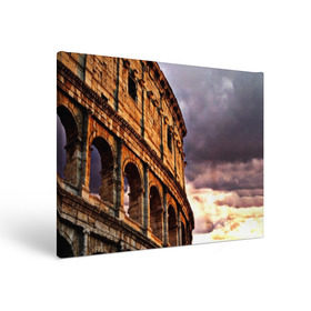 Холст прямоугольный с принтом Колизей , 100% ПВХ |  | архитектура | италия | колизей | отпуск | путешествие | развалины | туризм | турист