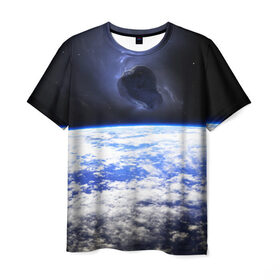 Мужская футболка 3D с принтом Метеорит , 100% полиэфир | прямой крой, круглый вырез горловины, длина до линии бедер | звёзды | космическое пространство | космос | метеорит | планета | созвездие
