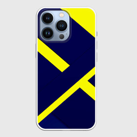 Чехол для iPhone 13 Pro с принтом Аirfoil ,  |  | геометрия | желтый | линии | темно синий
