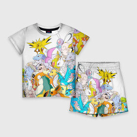Детский костюм с шортами 3D с принтом Покемоны ,  |  | pokemon | pokemons | го | покемон | покемон го | покемон гоу | покемоны