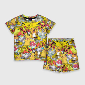 Детский костюм с шортами 3D с принтом Pokemon 5 ,  |  | go | pokemon | pokemons | го | гоу | зщлуьщт пщ | покемон | покемоны