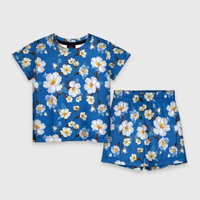 Детский костюм с шортами 3D с принтом Цветы ретро 5 ,  |  |   | винтаж | прованс | роза | роспись | узор | цветок | цветы