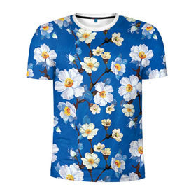 Мужская футболка 3D спортивная с принтом Цветы ретро 5 , 100% полиэстер с улучшенными характеристиками | приталенный силуэт, круглая горловина, широкие плечи, сужается к линии бедра |   | винтаж | прованс | роза | роспись | узор | цветок | цветы