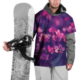 Накидка на куртку 3D с принтом Цветы , 100% полиэстер |  | flower | nature | violet | природа | цветы