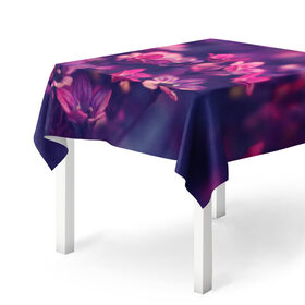 Скатерть 3D с принтом Цветы , 100% полиэстер (ткань не мнется и не растягивается) | Размер: 150*150 см | flower | nature | violet | природа | цветы