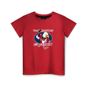 Детская футболка хлопок с принтом Washington Capitals Hockey , 100% хлопок | круглый вырез горловины, полуприлегающий силуэт, длина до линии бедер | Тематика изображения на принте: nhl | washington capitals | спорт | хоккей