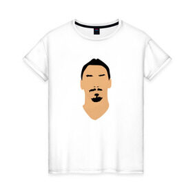 Женская футболка хлопок с принтом Zlatan Ibrahimovic , 100% хлопок | прямой крой, круглый вырез горловины, длина до линии бедер, слегка спущенное плечо | златан ибрагимович