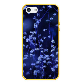 Чехол для iPhone 5/5S матовый с принтом Ночные цветы , Силикон | Область печати: задняя сторона чехла, без боковых панелей | лепестки | ночь | прикольные картинки | синий | цветочки | цветы