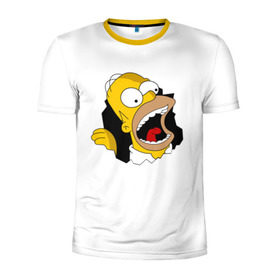 Мужская футболка 3D спортивная с принтом Гомер симпсон , 100% полиэстер с улучшенными характеристиками | приталенный силуэт, круглая горловина, широкие плечи, сужается к линии бедра | simpsons | гомер | симпсон | симпсоны