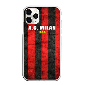 Чехол для iPhone 11 Pro матовый с принтом A C Milan , Силикон |  | болельщик | италия | клуб | милан | фанат | футбол | футболист