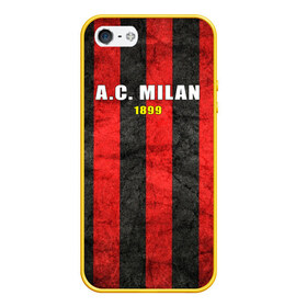 Чехол для iPhone 5/5S матовый с принтом A C Milan , Силикон | Область печати: задняя сторона чехла, без боковых панелей | болельщик | италия | клуб | милан | фанат | футбол | футболист