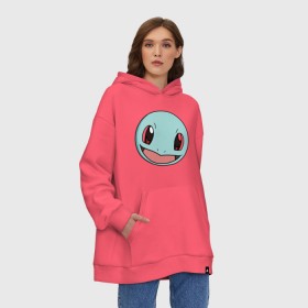 Худи SuperOversize хлопок с принтом Squirtle , 70% хлопок, 30% полиэстер, мягкий начес внутри | карман-кенгуру, эластичная резинка на манжетах и по нижней кромке, двухслойный капюшон
 | pokemon | pokemongo | squirtle | покемон | покемонго | покемоны | сквиртл