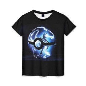 Женская футболка 3D с принтом Покеболл , 100% полиэфир ( синтетическое хлопкоподобное полотно) | прямой крой, круглый вырез горловины, длина до линии бедер | pokemon go