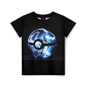 Детская футболка 3D с принтом Покеболл , 100% гипоаллергенный полиэфир | прямой крой, круглый вырез горловины, длина до линии бедер, чуть спущенное плечо, ткань немного тянется | pokemon go